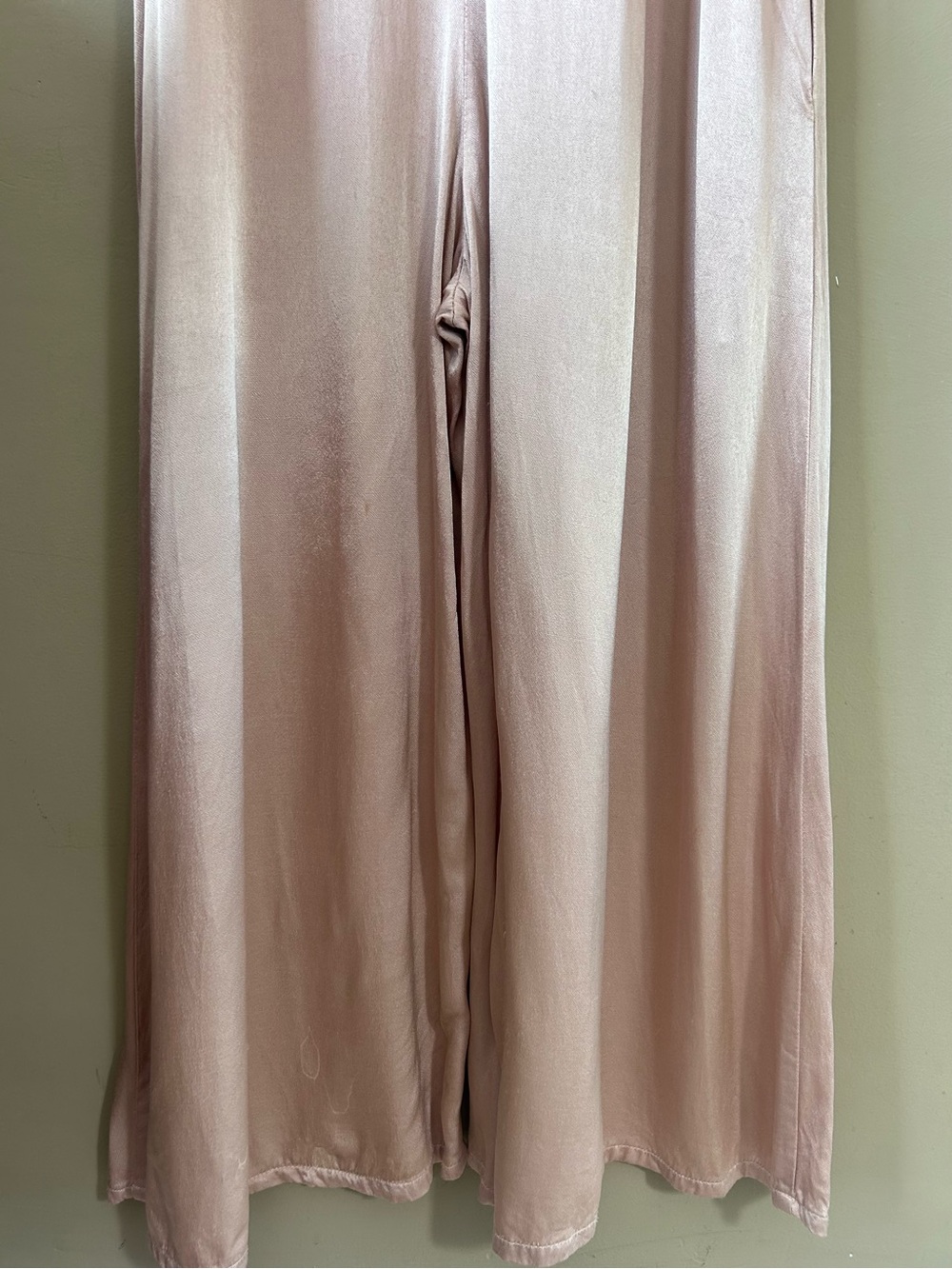 LACAUSA Santi Jumpsuit Romper Dusty Rose Satin Wide Leg Size XS - Picture 10 of 14